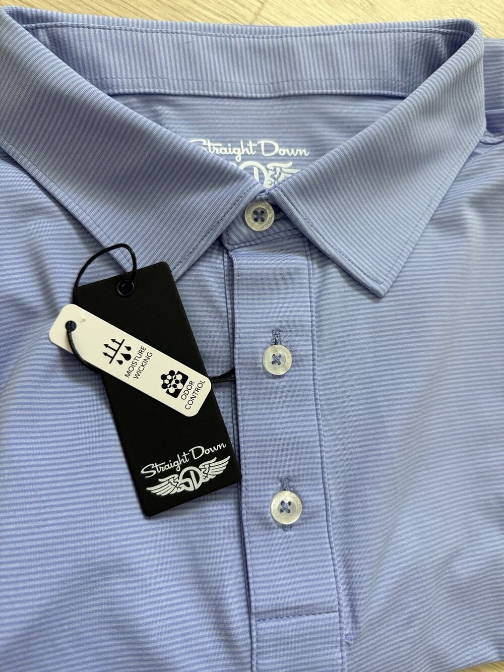 Straight Down Ellsworth Golf Polo Mens L Trump National Jupiter FL Purple Stripe
